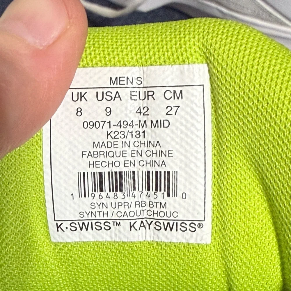 K-Swiss Navy and Lime Athletic Shoes - Picture 5 of 5